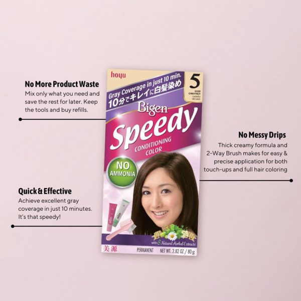 Hoyu Bigen Speedy Conditioning Color No.5 Deep Chestnut For Sale - Image 2