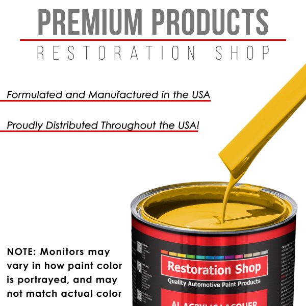 Viper Yellow - Acrylic Lacquer Auto Paint - Quart Paint Color Only - Professional Gloss Automotive, Car, Truck, Guitar & Furniture Refinish Coating Hot on Sale - Image 4
