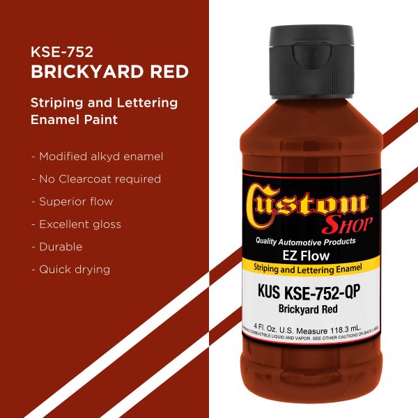 Brickyard Red - Ez-Flow Striping & Lettering Enamel, 1 4 Pint Cheap - Image 2
