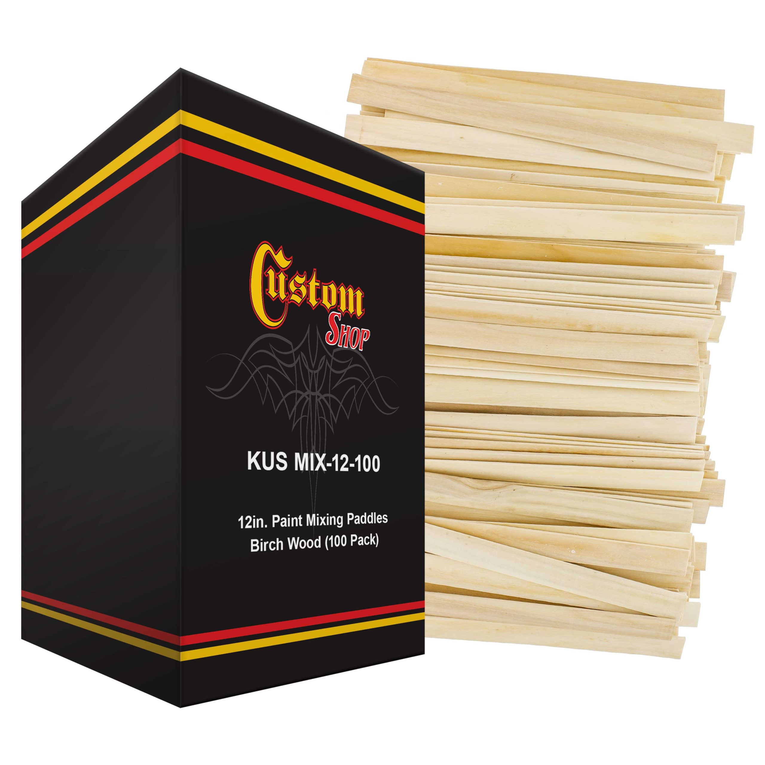 100 Craft & Paint Sticks – 12  Inch Premium Grade Wood Stirrers   Paddles – Use For Wood Crafts – Paddle To Mix Epoxy Resin Or Paint – Mixing Sticks Hot on Sale