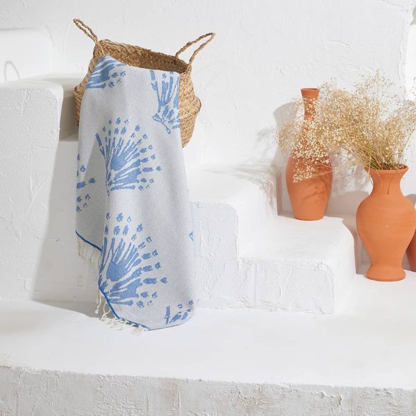 Kikoya - Pearls Turkish Bath Towels 35x70 Beach Terry Pool Spa Sauna - Pearl Blue Online - Image 5